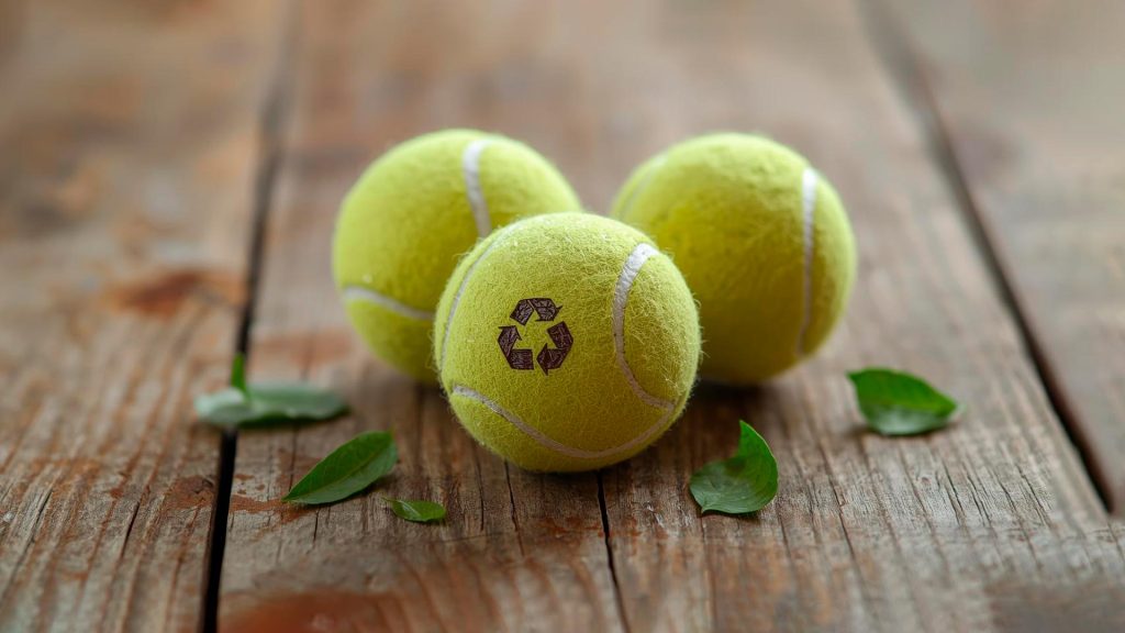 Recycled and eco-friendly tennis and padel balls symbolizing sustainability