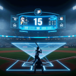 2026 MLB game with holographic ABS strike zone and pitch clock.