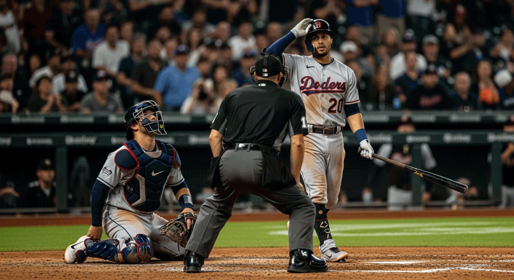 MLB batter initiating an ABS challenge.